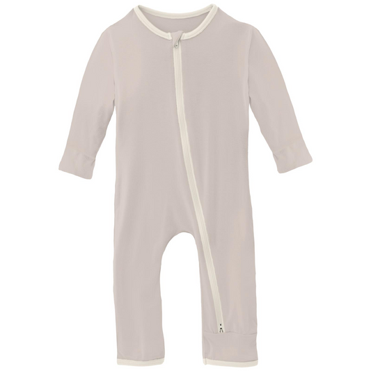 Applique Coverall with 2 Way Zipper Latte Chicken