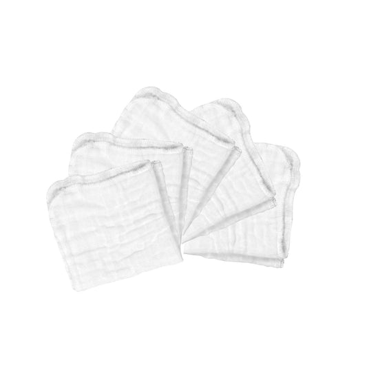 Organic Cotton Reusable Muslin Cloths (5pk)