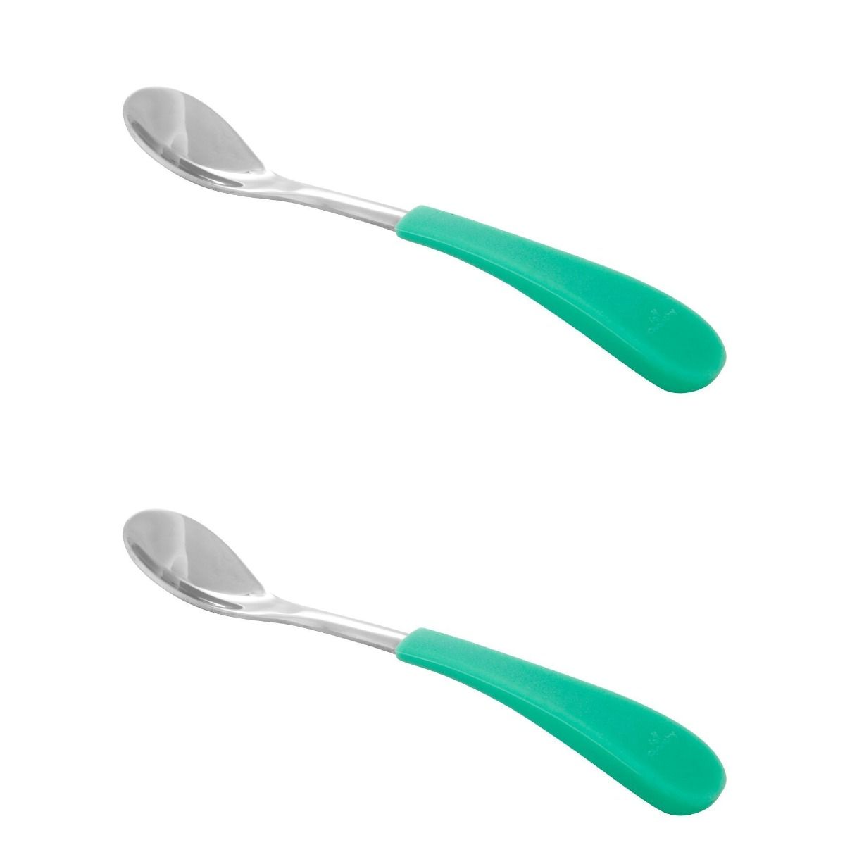 Stainless Steel Infant Spoons, Green 2 Pack