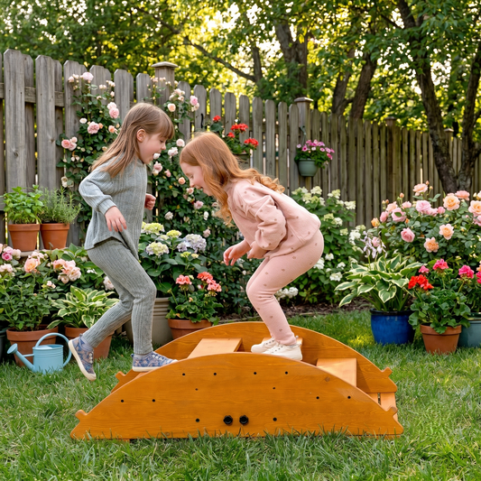 Banyan Jumbo Rocker & Climber | 2-in-1 Wooden Climbing Arch and Rocking Boat for Kids, Indoor & Outdoor
