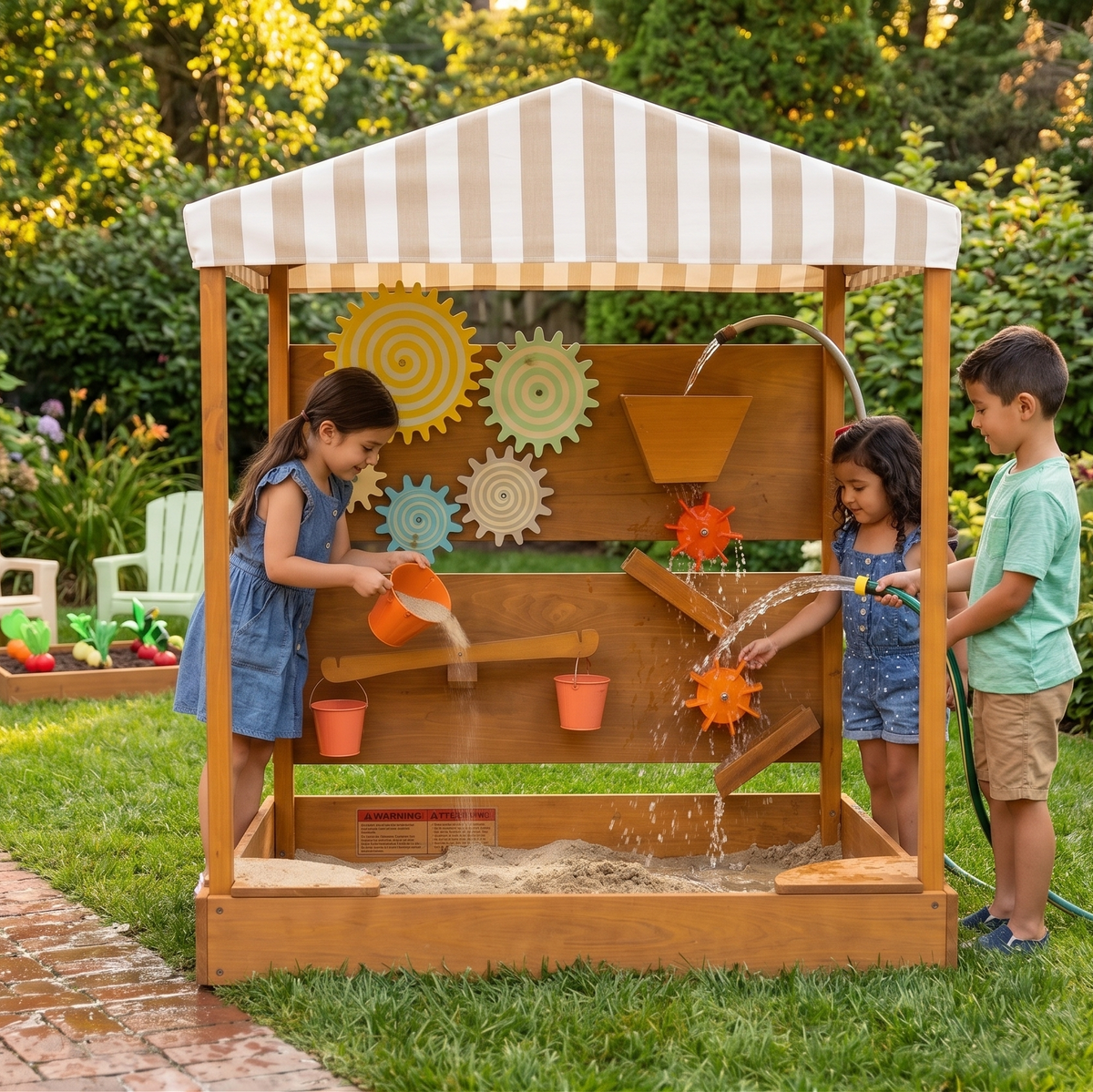 Koa | Outdoor Sensory Table with Water Wall and Play Market