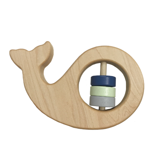 Wooden Whale Baby Rattle