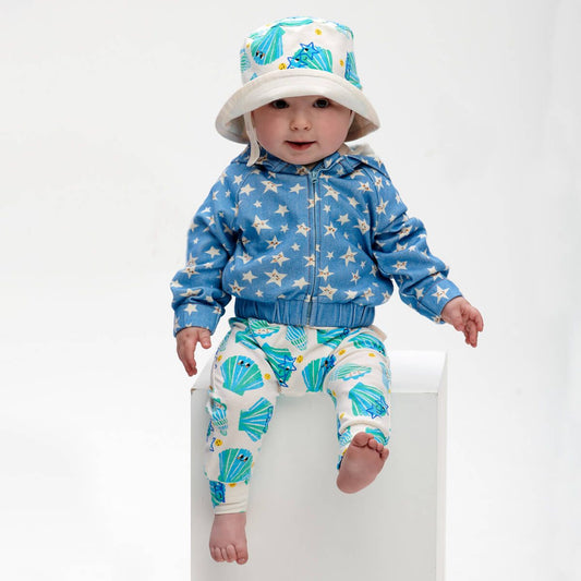 Aqua Seashell Harem Jogger Pants