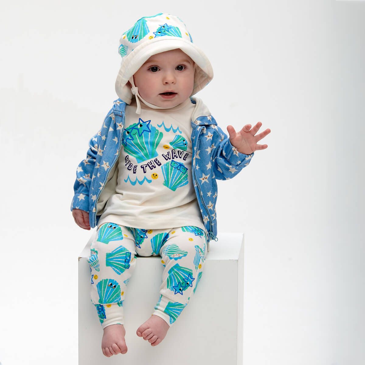 Organic Cotton Seashells Bucket Hat