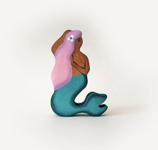 Wooden Mermaid Figure
