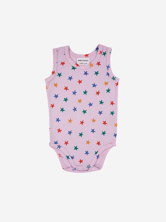 Multicolor Stars All Over Sleeveless Bodysuit