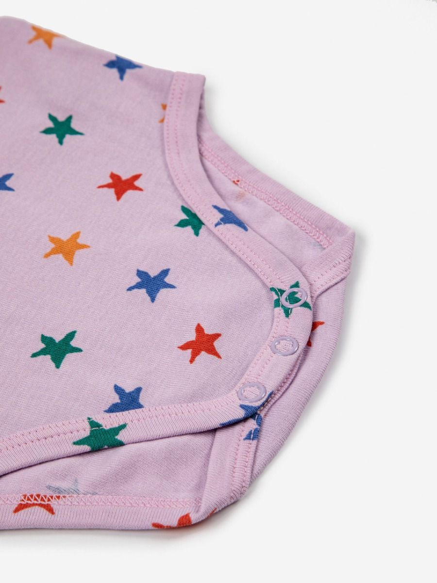 Multicolor Stars All Over Sleeveless Bodysuit
