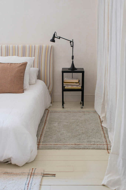 Cuisine Organic Cotton Washable Rug, Blue Sage