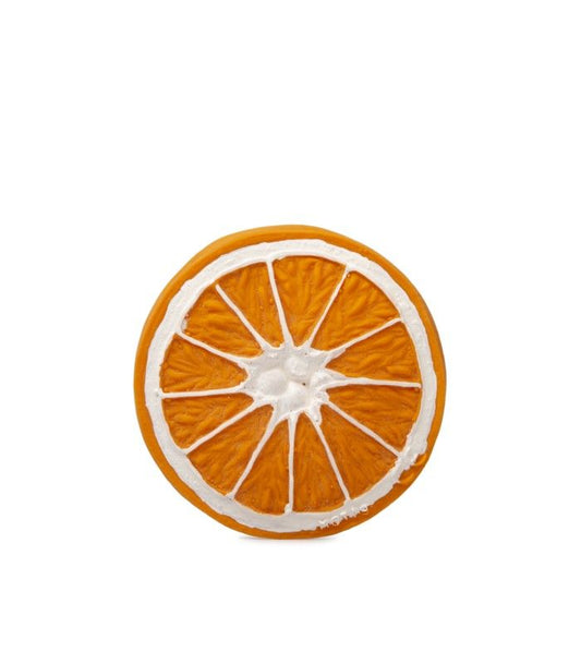 Olie and Carol Clementino the Orange Natural Rubber Teether Front