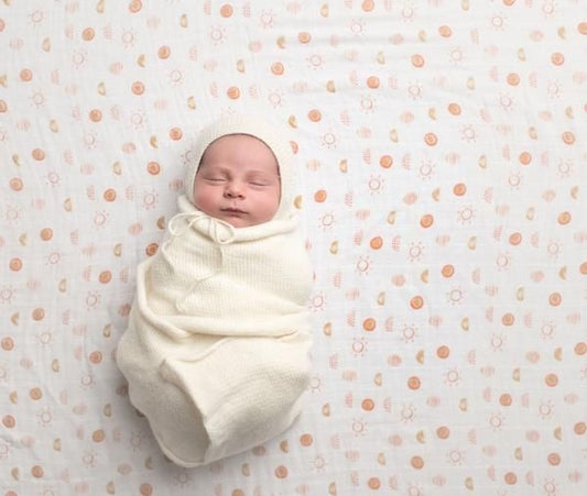 All Over Sun Print Organic Swaddle Blanket