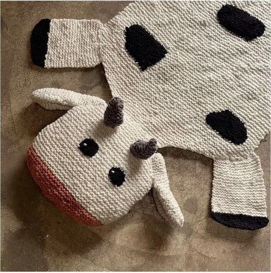 Organic Wool Play Mat + Nursery Rug | Cow