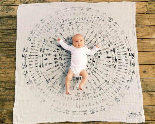 Faded Arrows Organic Swaddle Blanket