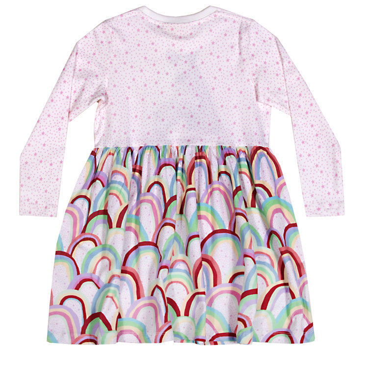 Happy Horse Long Sleeve Gathered Dress