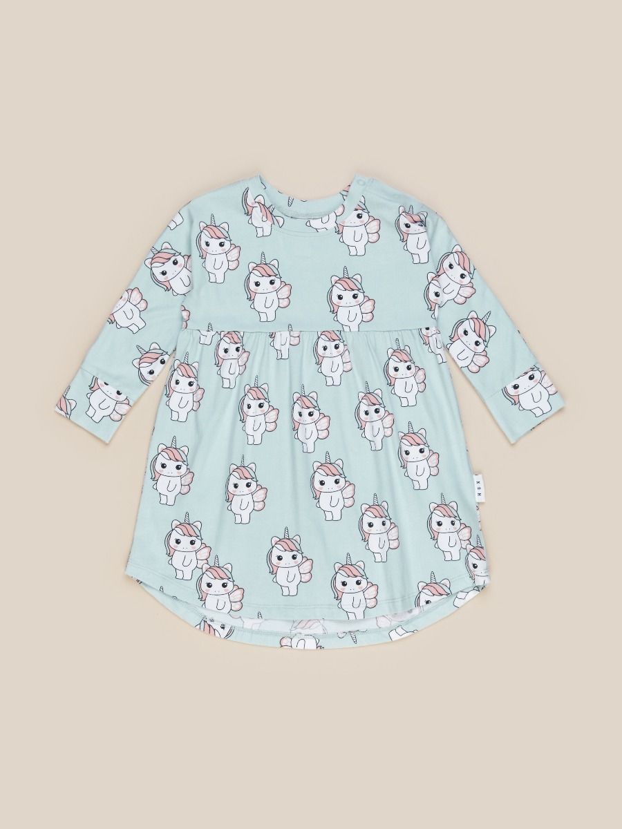Fairy Unicorn Long Sleeve Swirl Dress