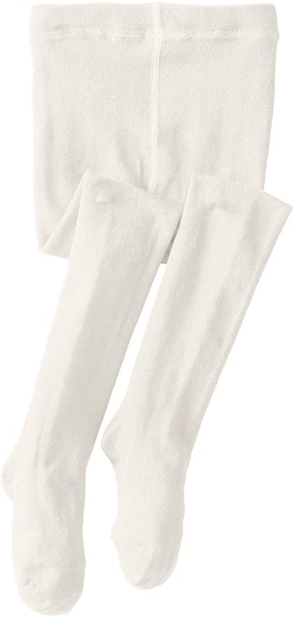 Seamless Organic Cotton Tights, Ivory