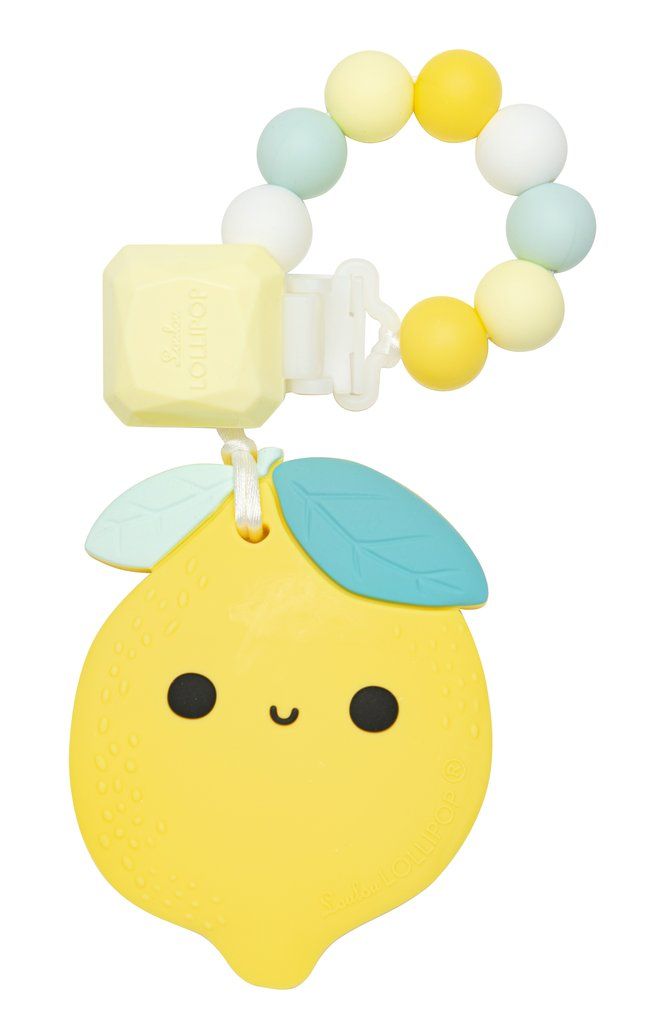 Lemon Silicone Teether and Holder Set