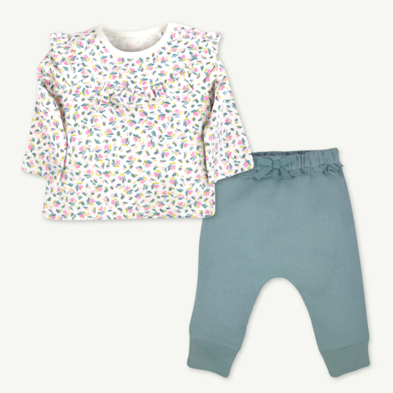 Winter Floral 2-Piece Pant Set