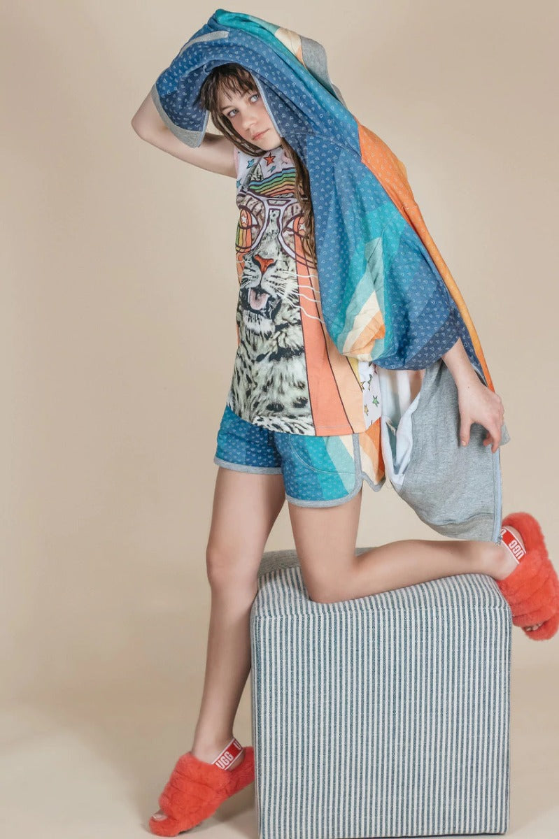 Vintage Rainbow French Terry Retro Shorts