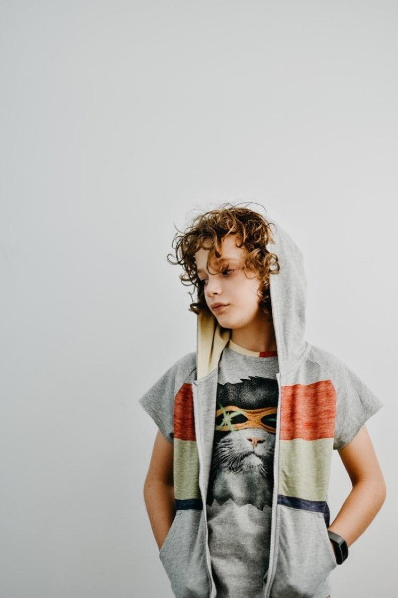 4 Shades French Terry Zip-up Tank Hoodie