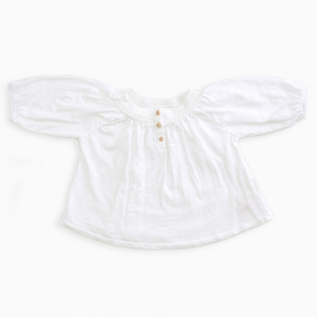 Organic Cotton Long Sleeved Puff Sleeve Top