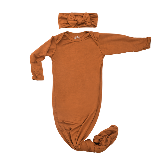 Saddle Knotted Newborn Baby Gown