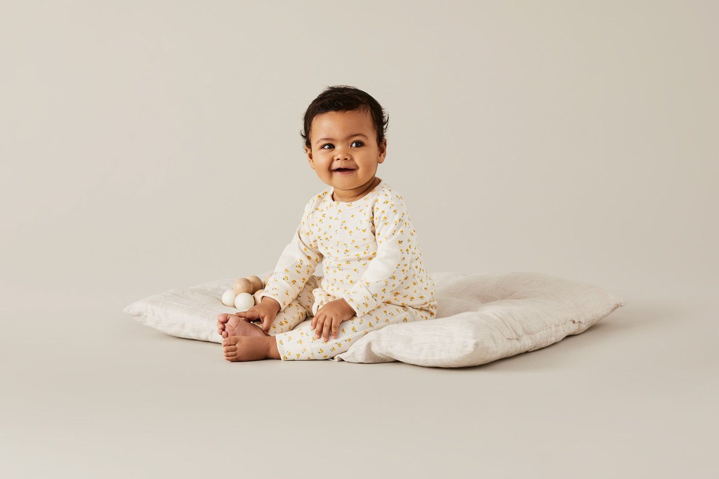 Long Sleeve Waffle Tee, Chamomile