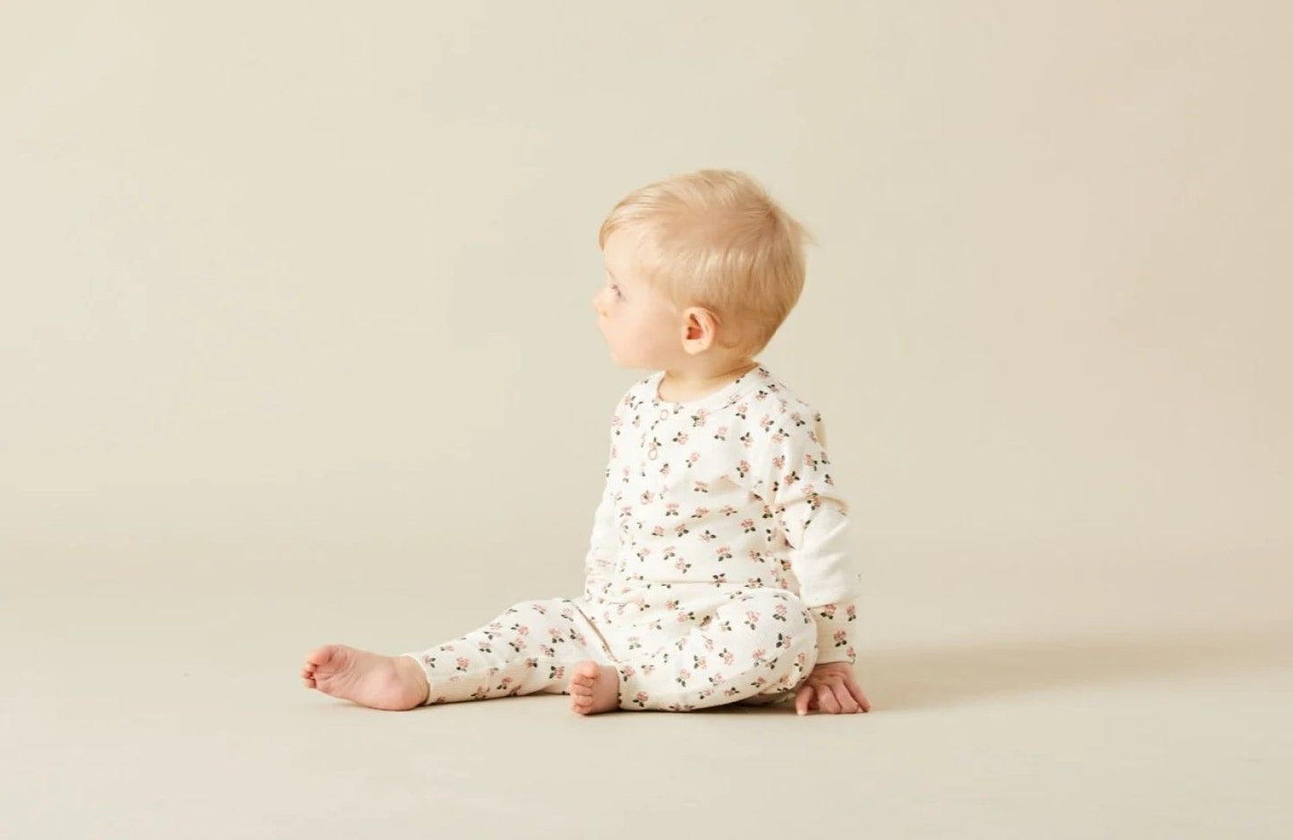 Drop Crotch Waffle Pants, Winter Bouquet