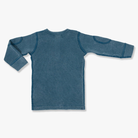 Long Sleeve Waffle Tee, Vintage Blue