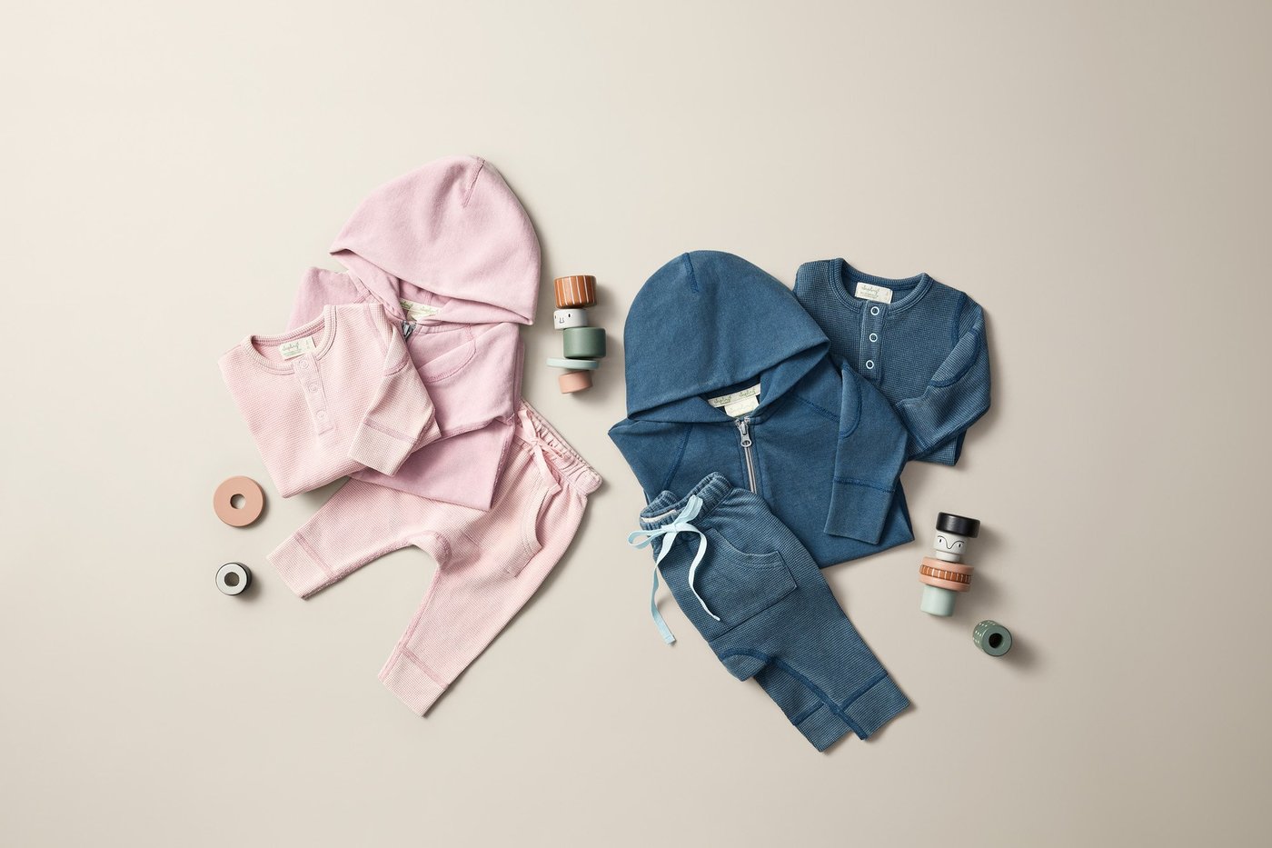 Long Sleeve Waffle Tee, Vintage Blue