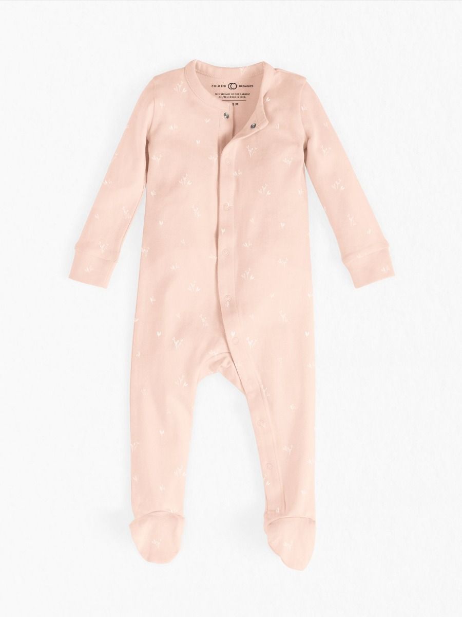 Skylar Long Sleeve Footie, Coral