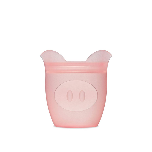 Pink Pig Zip-Top Silicone Snack Container