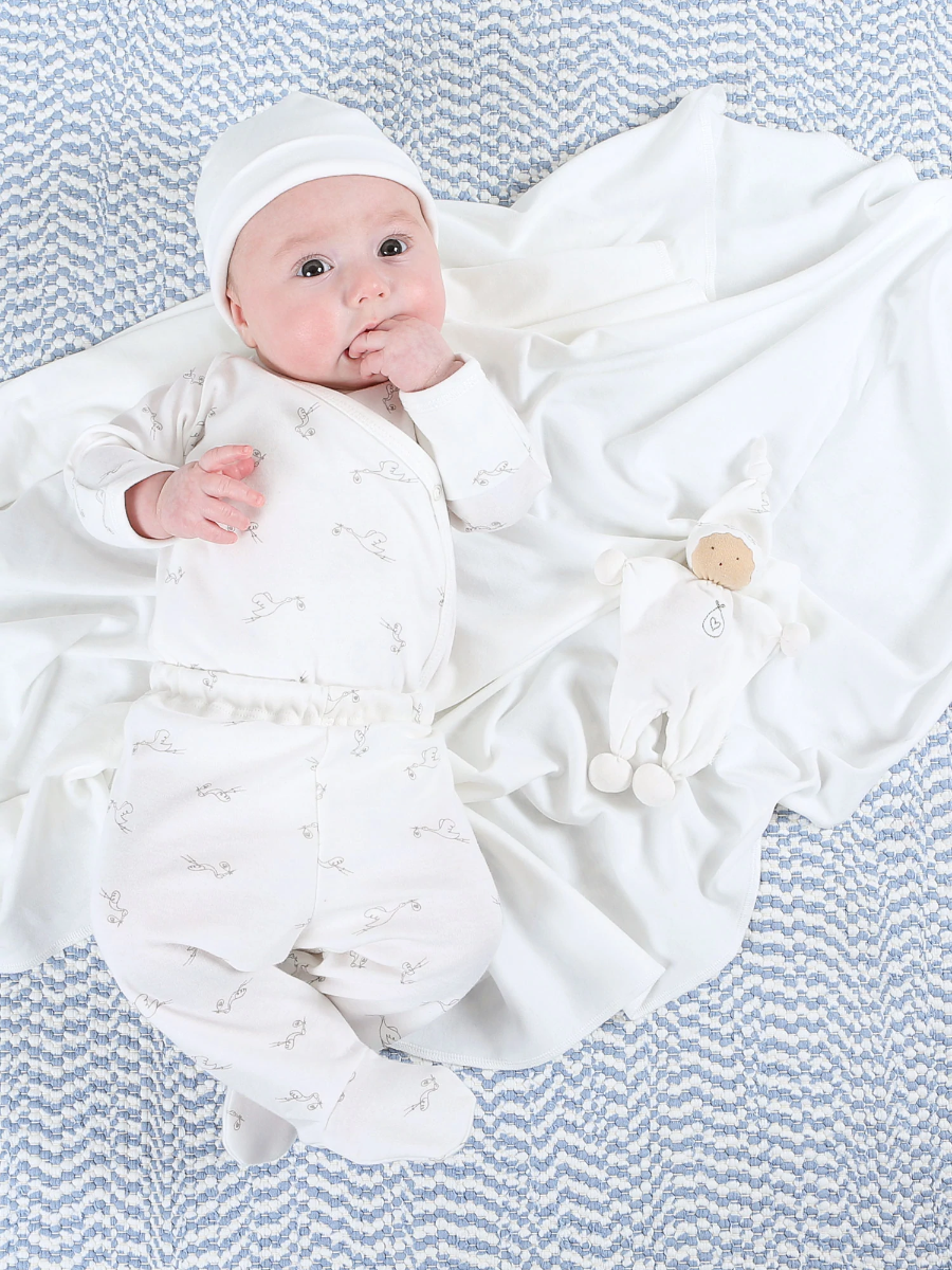 Stork Print Footed Pants