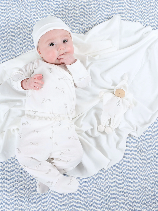 Stork Print Footed Pants