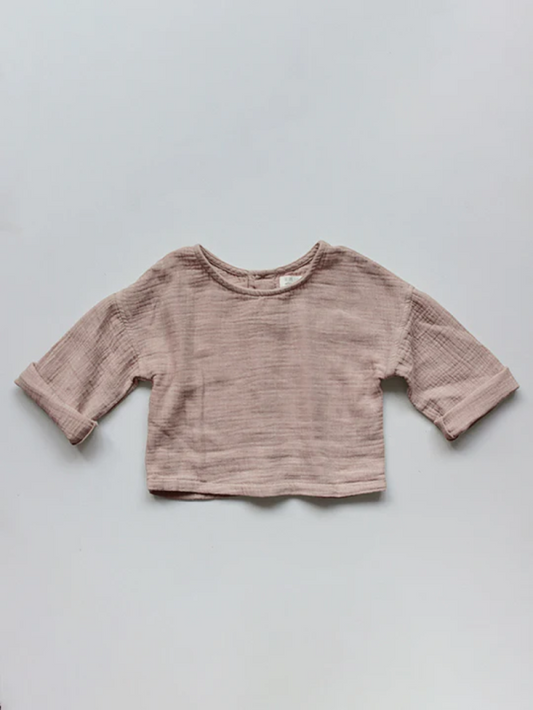 The Button Back Top, Antique Rose