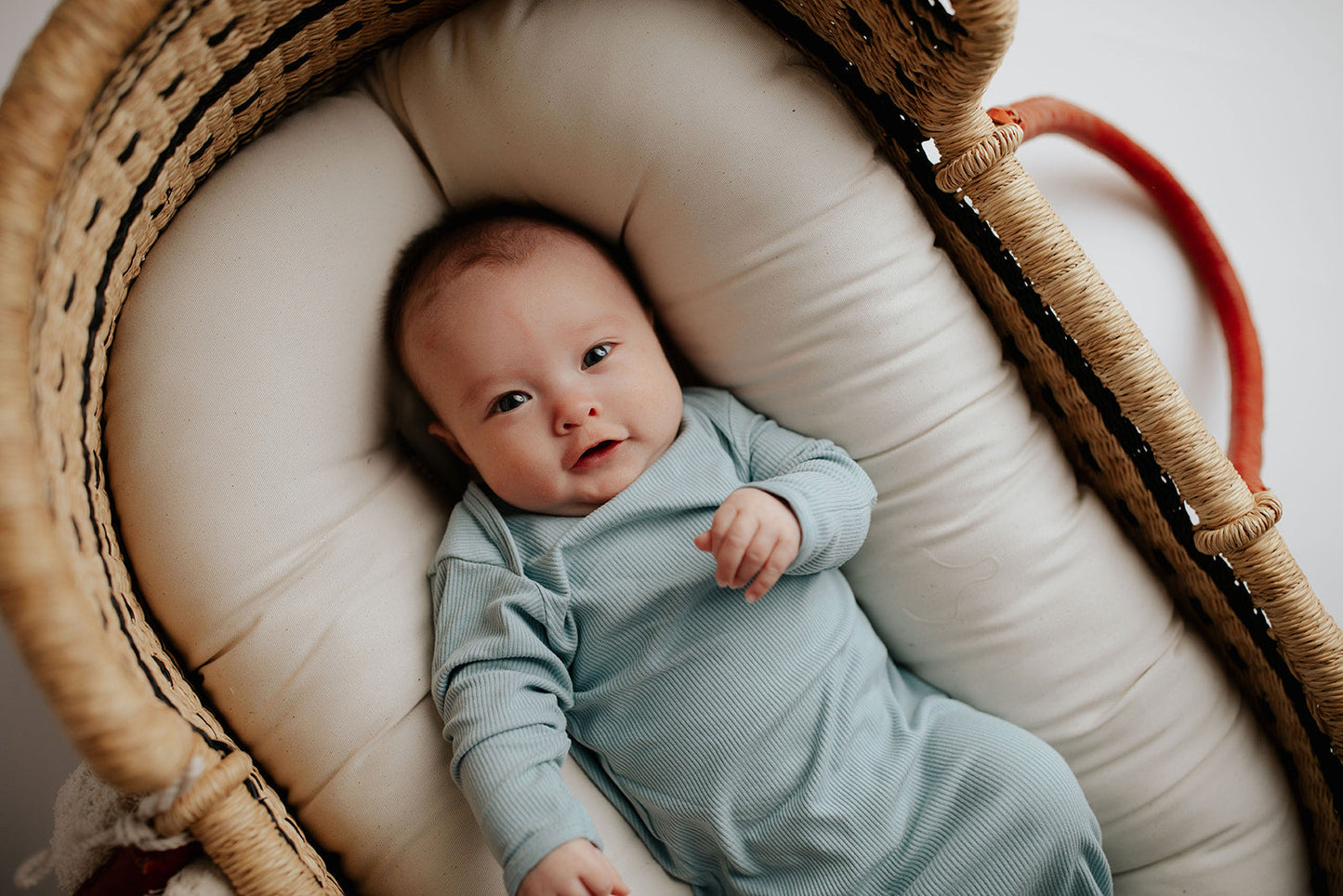 Blue Bird Ribbed Knotted Newborn Gown