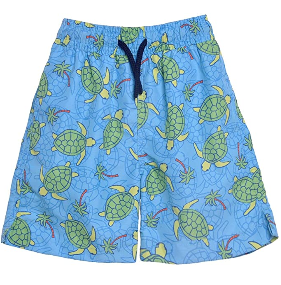UPF 50+ Wesley Swim Trunk w/ Mesh Liner, Turtles