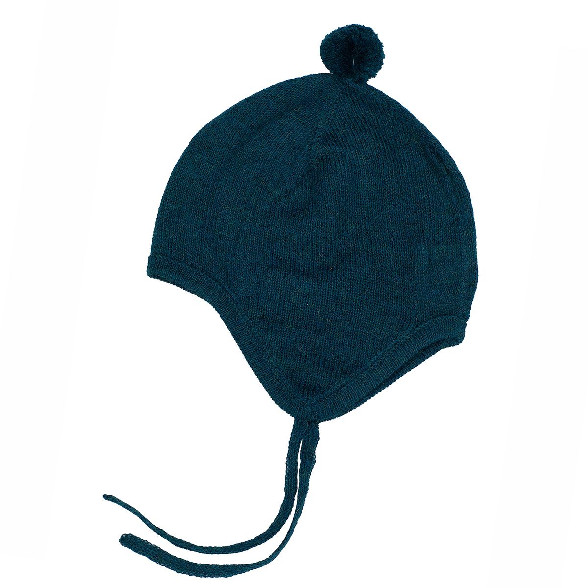 Alpaca Wool Baby Bonnet, in Baltic