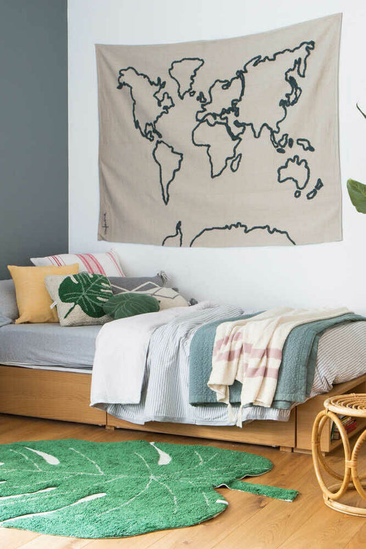 Organic Cotton Canvas Map Wall Hanging
