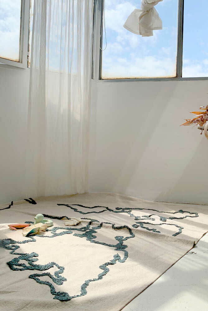 Organic Cotton Canvas Map Wall Hanging