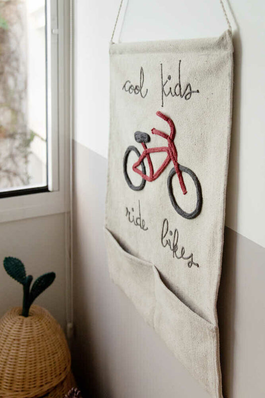 Eco-City Cool Kids Ride Bikes Wall Pocket Hanger