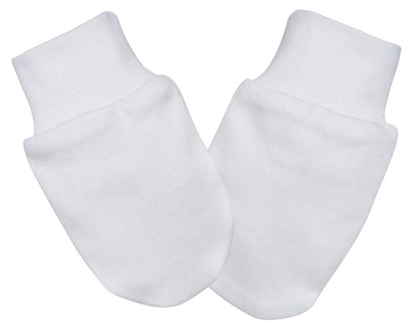 Egyptian Cotton White Baby Mittens