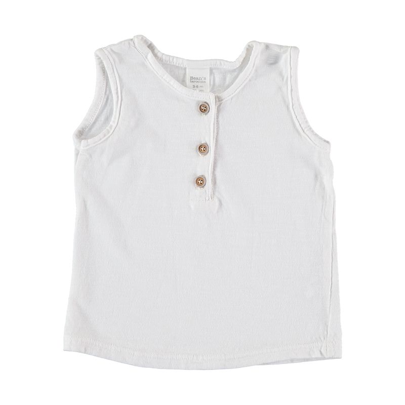 White Sleeveless Organic Cotton T-Shirt