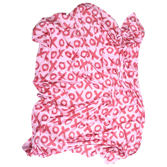 Valentine's Day XOXO Bamboo Newborn Swaddle Blanket
