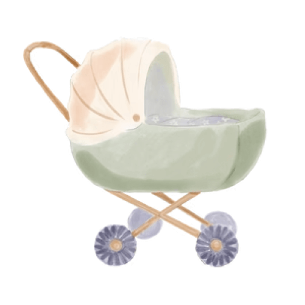 Watercolor Baby Stroller
