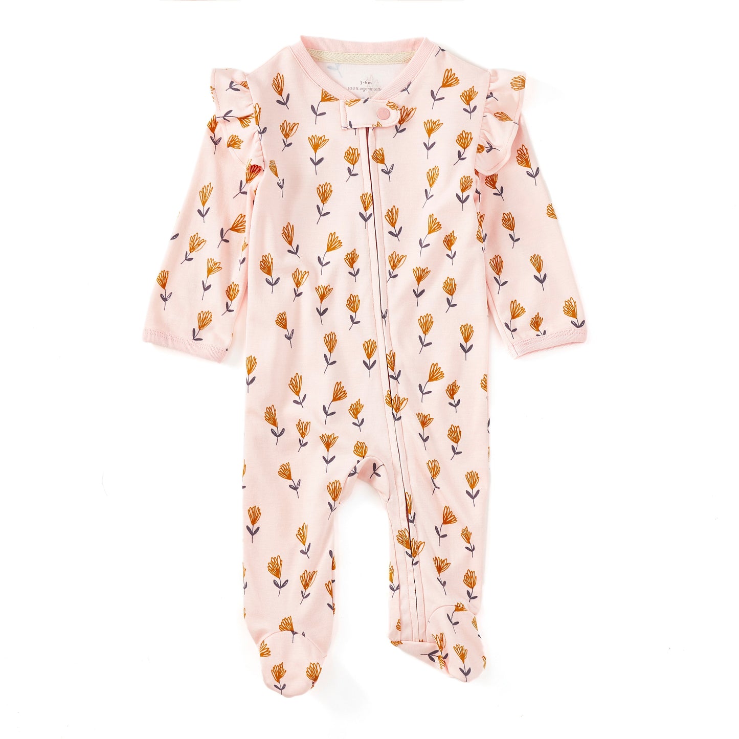 Bamboo Blend Ruffle Zip Footie - Wild At Heart