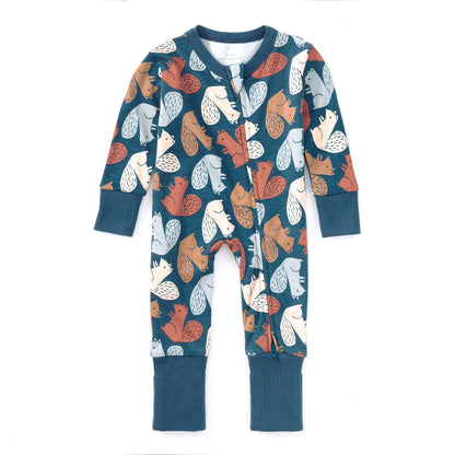 Bamboo Blend Convertible Coverall - Squirrel Scurry