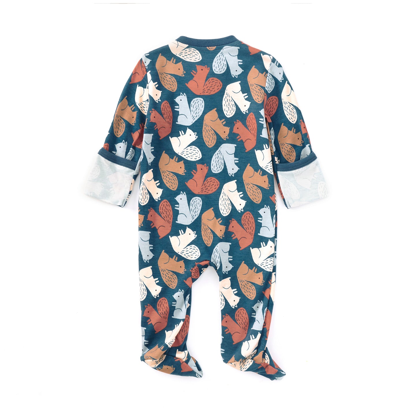 Bamboo Blend Zip Footie - Squirrel Scurry