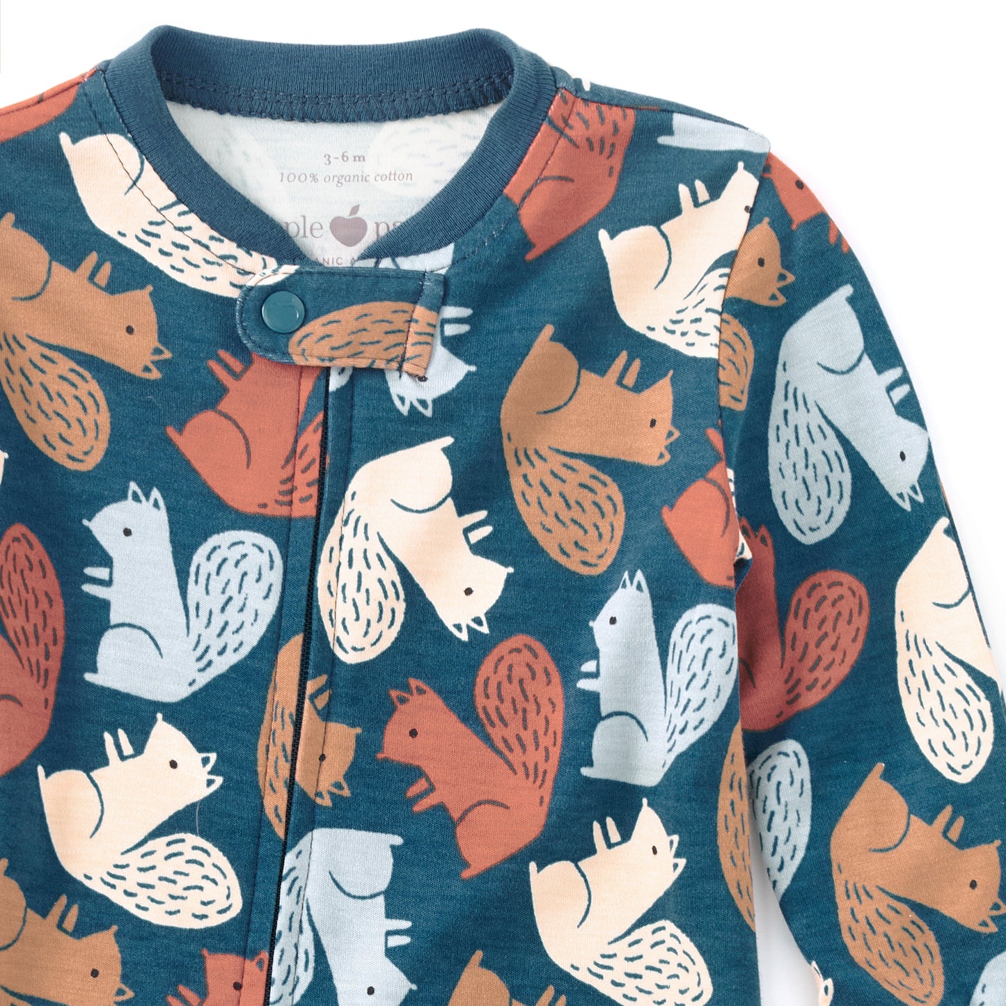 Bamboo Blend Zip Footie - Squirrel Scurry