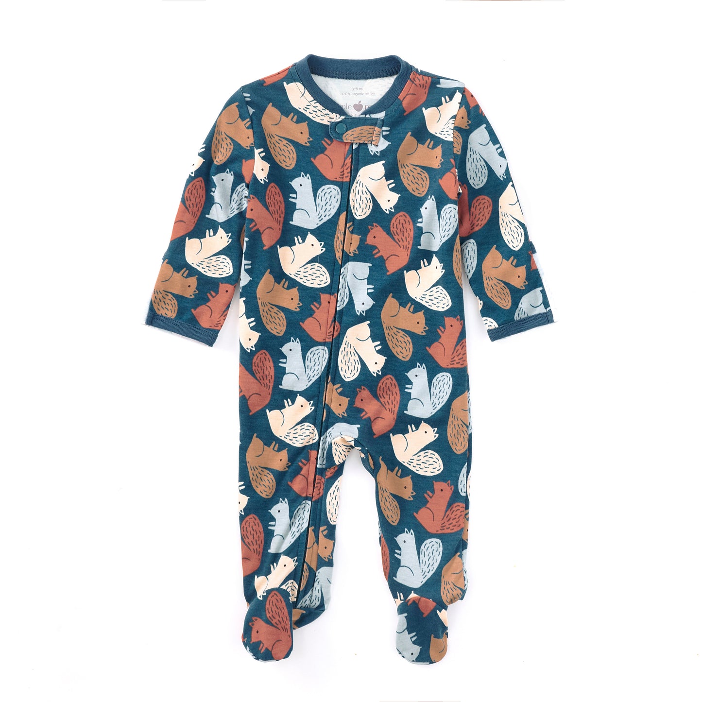 Bamboo Blend Zip Footie - Squirrel Scurry