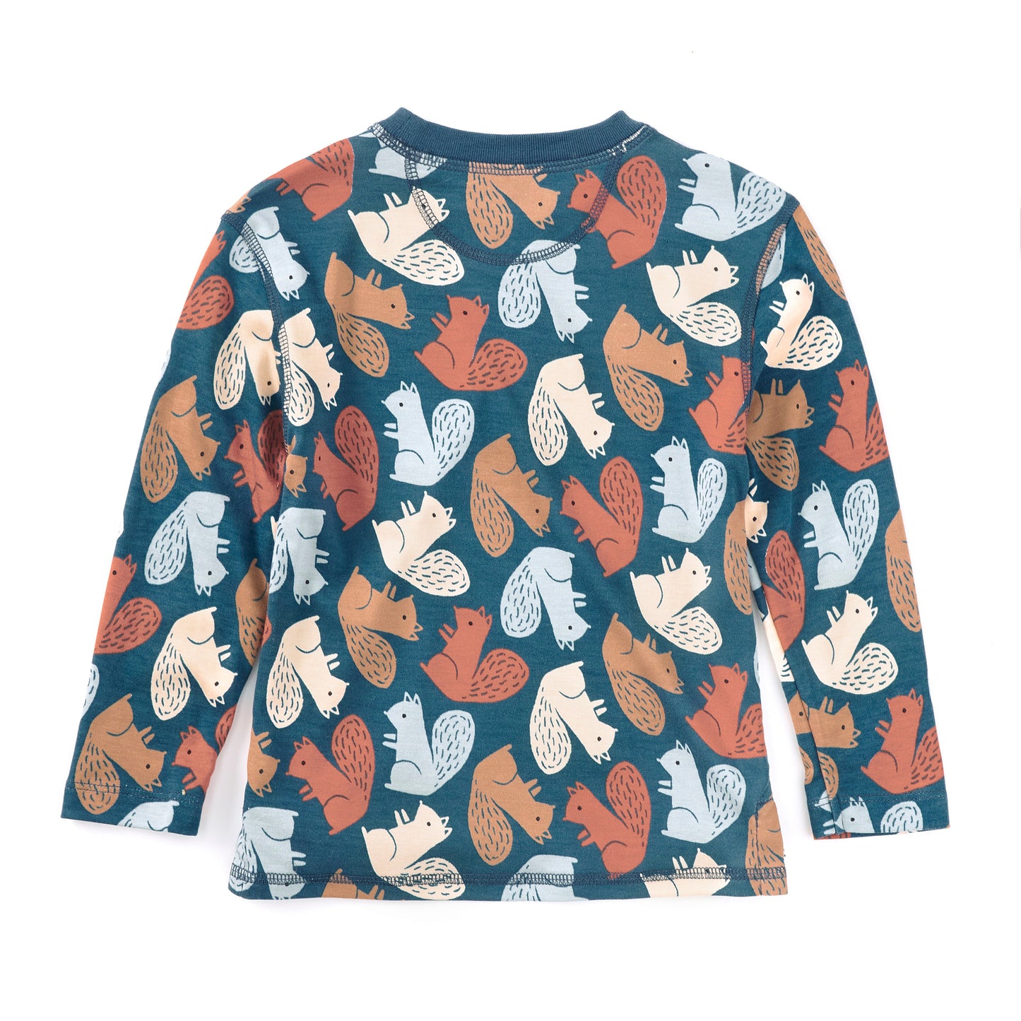Bamboo Blend Crewneck Long Sleeve Shirt - Squirrel Scurry